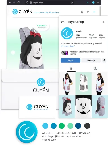 Mockup del ecosistema de identidad de la marca Matamos X Encargo